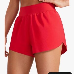 Women's Red Athletic Shorts